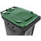 Poubelle mobile SSI Schäfer GMT eXtra, 240 l, EN 840, préparée pour recevoir une puce, poignée de traction, 90 % de plastique recyclé, noir-vert