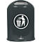 Poubelle ovale, 45 litres, avec clapet basculant en inox, anthracite/mica