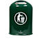 Poubelle ovale, 45 litres, avec clapet basculant en inox, vert