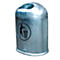 Poubelle ovale, 45 litres, sans clapet basculant en inox, galvanisé