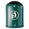 Poubelle ovale, 45 litres, sans clapet basculant en inox, vert