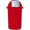 Poubelle pour tri sélectif, plastique, rouge