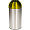 Poubelle ronde en inox Orgavente, 40 litres, Ø 380 x H 740 mm, pour l'intérieur, couvercle jaune