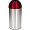 Poubelle ronde en inox Orgavente, 40 litres, Ø 380 x H 740 mm, pour l'intérieur, couvercle, rouge