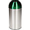 Poubelle ronde en inox Orgavente, 40 litres, Ø 380 x H 740 mm, pour l'intérieur, couvercle, vert
