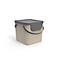 Poubelle Rotho ALBULA, système de recyclage, 40 l, empilable, plastique (sans BPA), capuccino