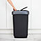 Poubelle Rotho TWIST, 25 l, 2 ouvertures possibles, plastique, argent foncé