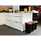 Poubelle Rotho TWIST, 25 l, 2 ouvertures possibles, plastique, argent foncé