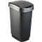 Poubelle Rotho TWIST, 50 l, 2 ouvertures possibles, plastique, argent foncé