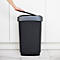 Poubelle Rotho TWIST, 50 l, 2 ouvertures possibles, plastique, argent foncé