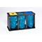 Poubelles pour tri sélectif Tetris VAR, station de 3 collecteurs, avec anneau de serrage, acier