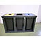 Poubelles pour tri sélectif Tetris VAR, station de 3 collecteurs, avec conteneurs en plastiques, acier