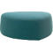 Pouf GOGO Leyform, moyen, ovale, L 980 x P 910 x H 390 mm, avec patins, revêtement en tissu, pétrole