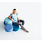 Poufs modulables ronds TAPA, avec mécanisme pivotant, l. 1090 x P 800 x H 620 mm, révêtement de laine vierge, rouge/jaune, set de 4 pièces