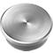 Round, silver metal cap with concentric circles and a smooth surface. The cap is slightly domed and has a small edge.