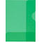 Grüner, transparenter Ordner mit Einschubfach.