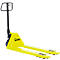 Yellow pallet truck with black handle. "Lifter" is written on the side.