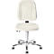 Praxisdrehstuhl bimos, mit Rollen, für Labore & hygienekritische Bereiche, höhenverstellbar, B 460 x T 470 x H 440-620 mm, Kunstleder, weiß