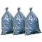 Three grey trash bags tied at the top, set against a white background.