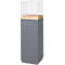 Presentatiezuil, 1 legbord, tot 30 kg, D 350 x H 1190 mm, eiken kopshout/Plexiglas, grijs mat