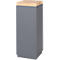 Presentatiezuil, 1 legbord, tot 30 kg, D 350 x H 1190 mm, eiken kopshout/Plexiglas, grijs mat