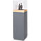 Presentatiezuil, 1 legbord, tot 30 kg, D 350 x H 1190 mm, eiken kopshout/Plexiglas, grijs mat