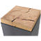 Presentatiezuil, 1 legbord, tot 30 kg, D 350 x H 1190 mm, eiken kopshout/Plexiglas, grijs mat