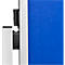 Close-up: white frame, black holder, and blue surface.