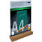 Présentoir de table Sigel, droit, avec socle en chêne, acrylique transparent, 1,5 mm, L 221 x P 46 x H 341 mm, pour formats A4, 1 pièce