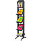 Présentoir mobile CORNER - l. 350 x P 385 x H 1675 mm - 5 étagères - noir