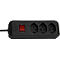 Prise multiple brennenstuhl® cleverLINE, 3x, jusqu'à 2300 W, avec interrupteur éclairé, IP20, longueur du câble 1,5 m, plastique, noir