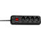 Prise multiple brennenstuhl® cleverLINE, 4x, jusqu'à 2300 W, avec interrupteur éclairé, IP20, longueur du câble 1,5 m, plastique, noir