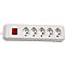 Prise multiple brennenstuhl® cleverLINE, 5x, jusqu'à 2300 W, avec interrupteur éclairé, IP20, longueur du câble 1,5 m, plastique, blanc