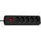 Prise multiple brennenstuhl® cleverLINE, 5x, jusqu'à 2300 W, avec interrupteur éclairé, IP20, longueur du câble 1,5 m, plastique, noir