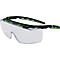 PRO FIT Schutzbrille Kubik, EN 166/170, OTG, schwarz/grün Bügel, klare Panoramascheibe, beschlagfrei