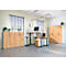 Profi 2.0 bureau, elektrisch in hoogte verstelbaar, B 1400 x D 800 x H 710 - 1190 mm, Eiken kleinzoon/zwart