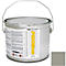 Metal paint bucket with handle. Inscription: PROline-paint, color: grey. Color sample at the bottom right.