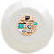 Witte papieren borden, verpakt in folie. Opschrift: "PRO nappe ASSIETTES CARTON". Diameter 23 cm, 20 stuks.