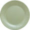 Hellgrüner Pappteller mit geriffelter Bordüre.