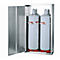 Propaan gasflessenkast G-PG , scharnierende deurstop links, 2 x 33 kg cilinders, B 840 x D 400 x H 1485 mm