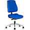 Prosedia bureaustoel LEANOS V ERGO, synchroonmechanisme, zonder armleuningen, ergonomisch gevormde wervelsteun, blauw/aluminium gepolijst