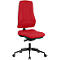 Prosedia bureaustoel LEANOS V KOMFORT, synchroonmechanisme, zonder armleuningen, hoge rugleuning, knierol, rood/zwart