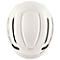 Casque de vélo blanc vu de dessus. Des ouvertures de ventilation et l'inscription "UVEX" sont visibles sur le casque.