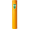 Poubelle cylindrique jaune avec écusson vert "Eco Rack".