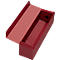 Opened red archive box with a ribbed outer structure. The lid is raised.