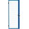 Puerta batiente de una hoja, para sistema de paredes separadoras, bisagra de puerta derecha/izquierda, An 850 x Al 2070 mm, con cerradura de embutir, azul
