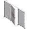 Puerta batiente de una hoja, para sistema de paredes separadoras, bisagra de puerta derecha/izquierda, An 850 x Al 2070 mm, con cerradura de embutir, plateado claro