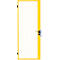 Puerta batiente de una hoja, para sistema de paredes separadoras, bisagra de puerta derecha/izquierda, An 850 x Al 2070 mm, con cerradura de embutir y cierre de pestillo, amarillo
