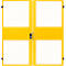 Puertas batientes de dos hojas, para sistema de paredes separadoras, An 2000 x Al 2070 mm, amarillo