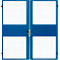 Puertas batientes de dos hojas, para sistema de paredes separadoras, An 2000 x Al 2070 mm, azul